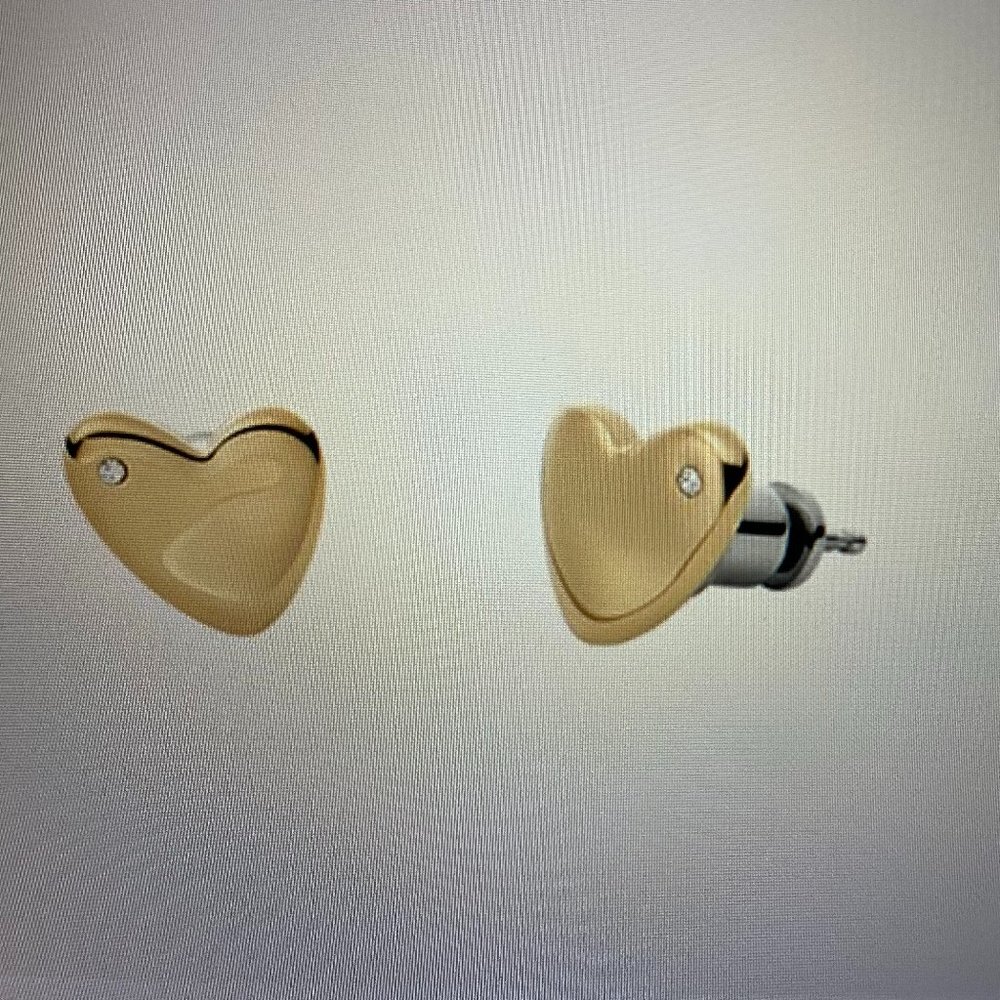 Skagen Kariana Gold-Tone Stainless Steel Heart Stud Earrings